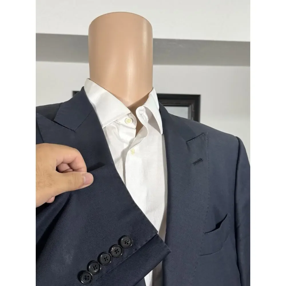 Tom Ford Navy Blue Peak Lapel Suit Jacket 56/46 Men’s Wool